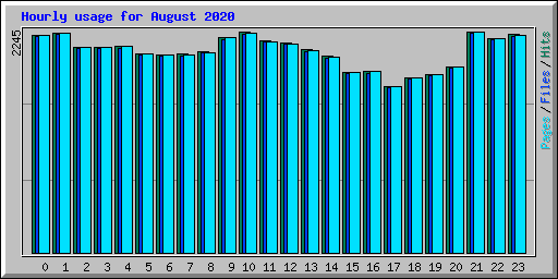 Hourly usage for August 2020